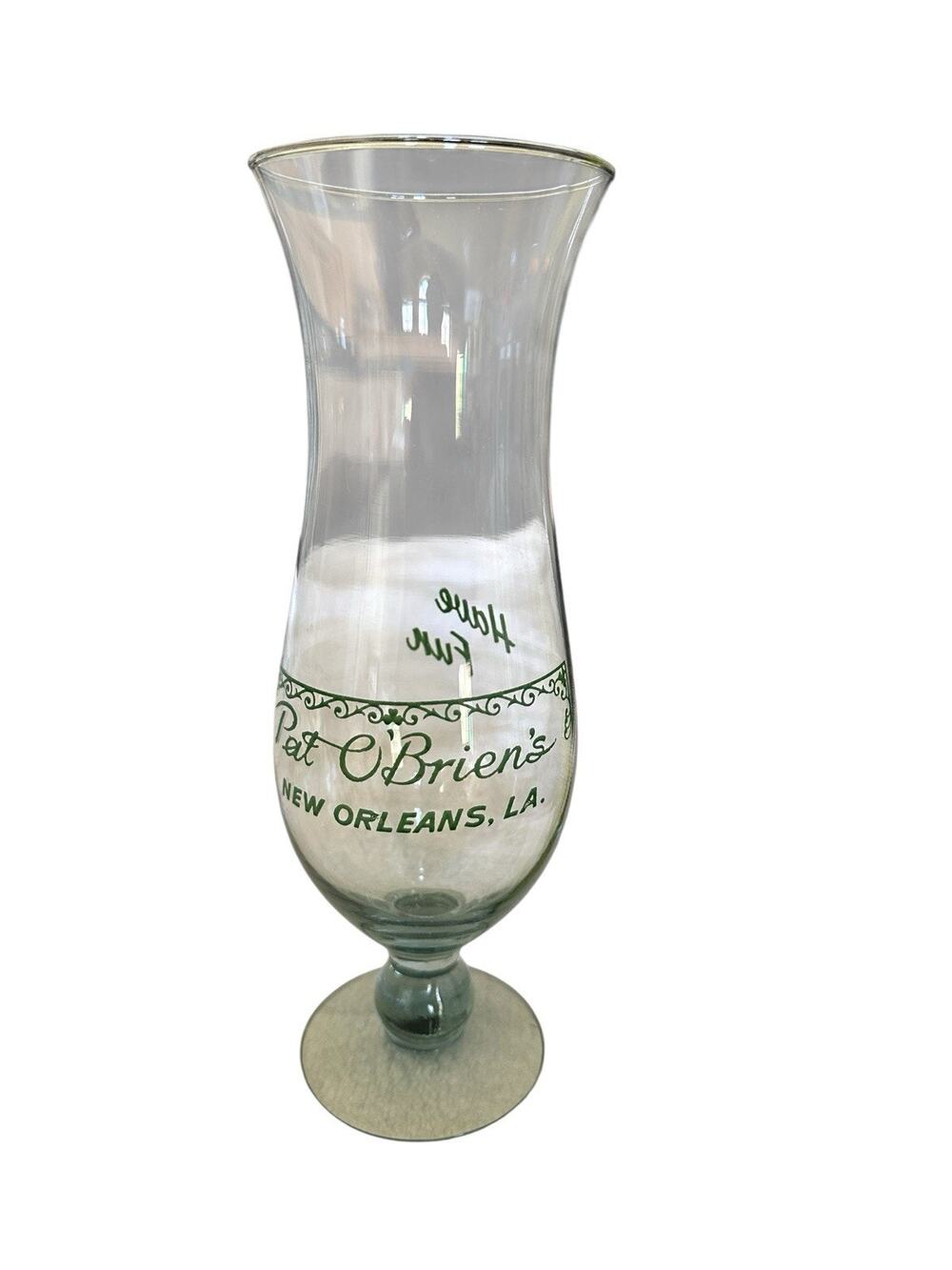Vintage Pat O'Brien's New Orleans, La Hurricane Glass 10" Footed EUC